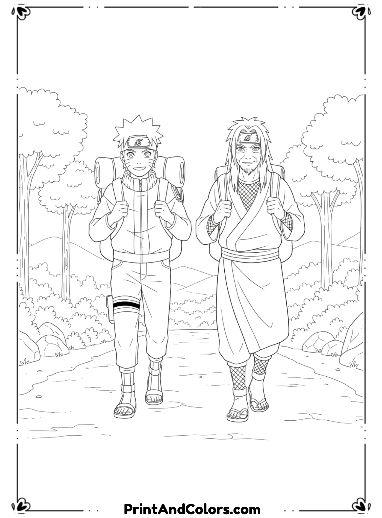  Create an adorable chibi-style Naruto with oversized head, small body, big eyes, and cheerful smile. Very simple lines, thick outlines, no background clutter, perfect for kids’ coloring pages.
