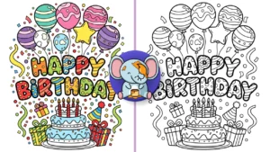 Happy Birthday Coloring Pages