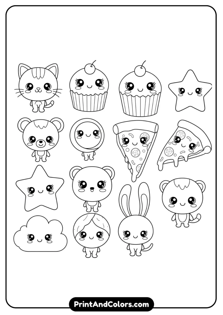 Printable Easy Cute Coloring Pages 2025 