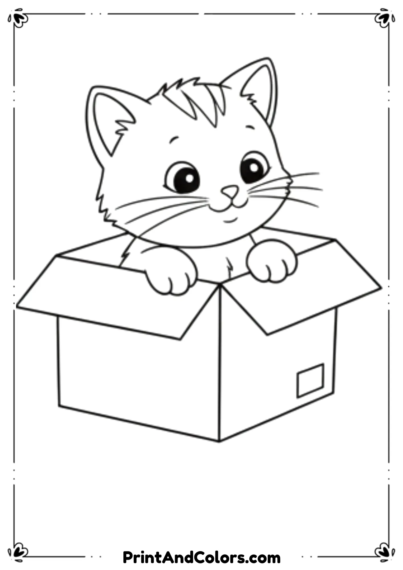  Printable PDF pack of kittens in different poses, clean and clear outlines for easy home printing.
