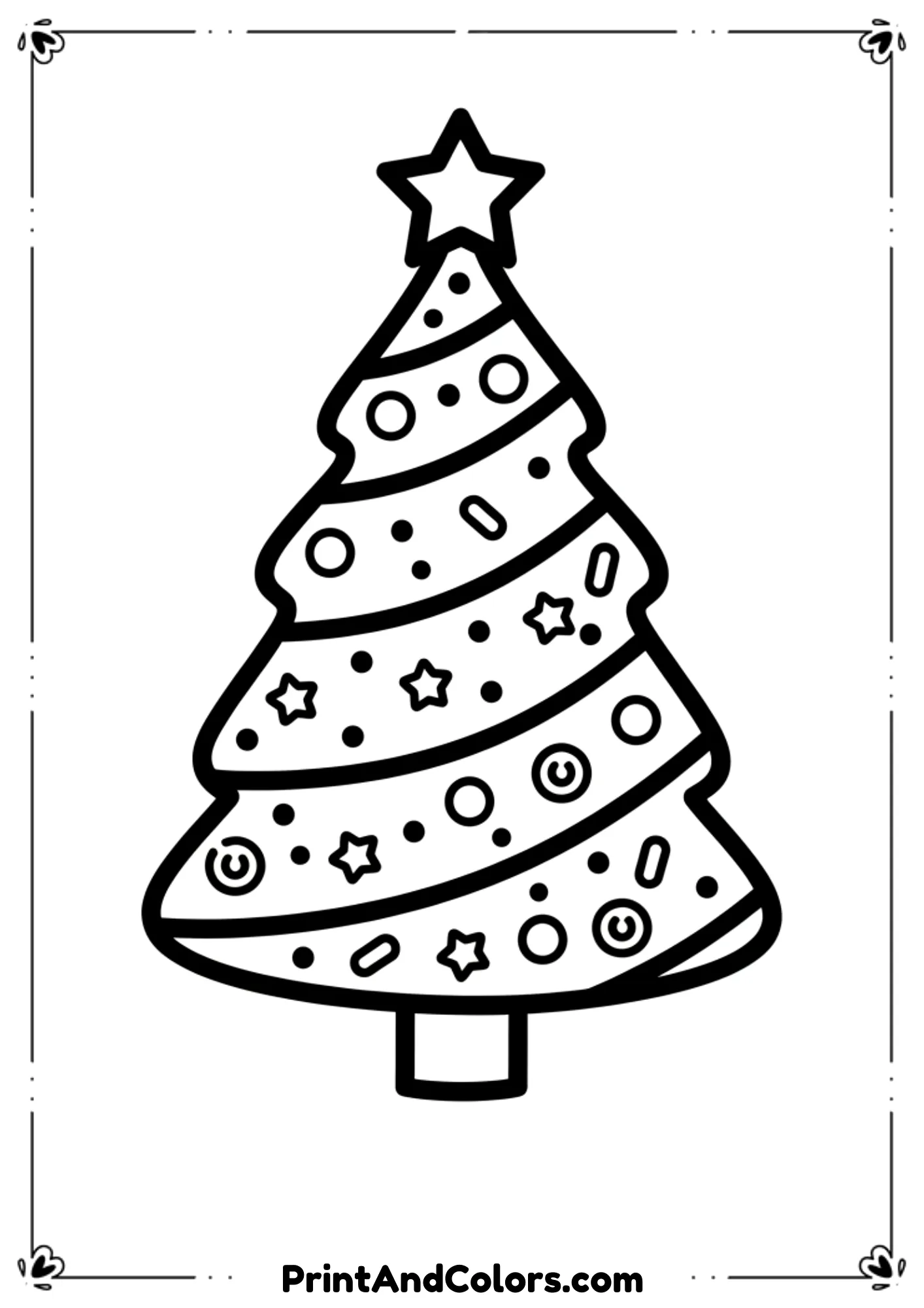  Line-art of a snack-style Christmas tree cake inspired by Little Debbie (generic cake shape, no trademarked designs). Features icing stripes, sprinkles, and holiday patterns. Cute and simple.
