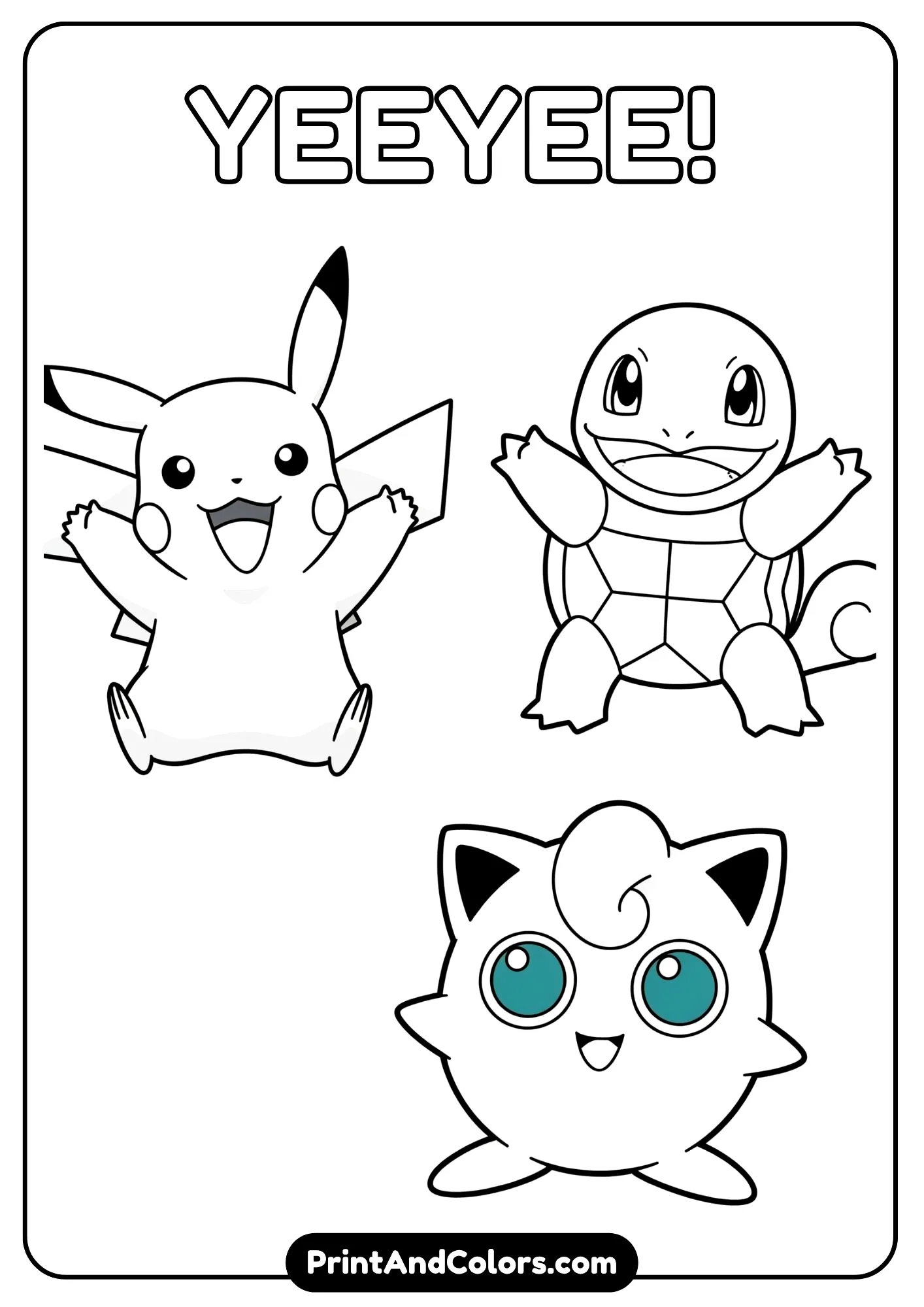 Simple Pokemon coloring sheet perfect for young kids

