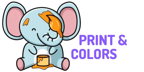 Print and colors coloring pages logo