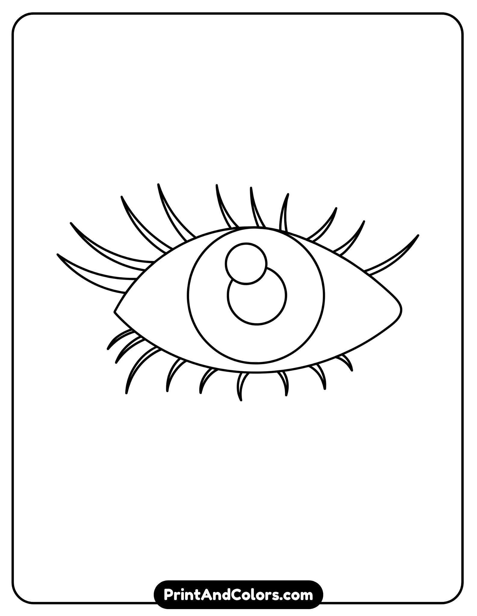 Printable eye drawing PDF worksheet showing the complete step-by-step eye drawing activity for kids and beginners