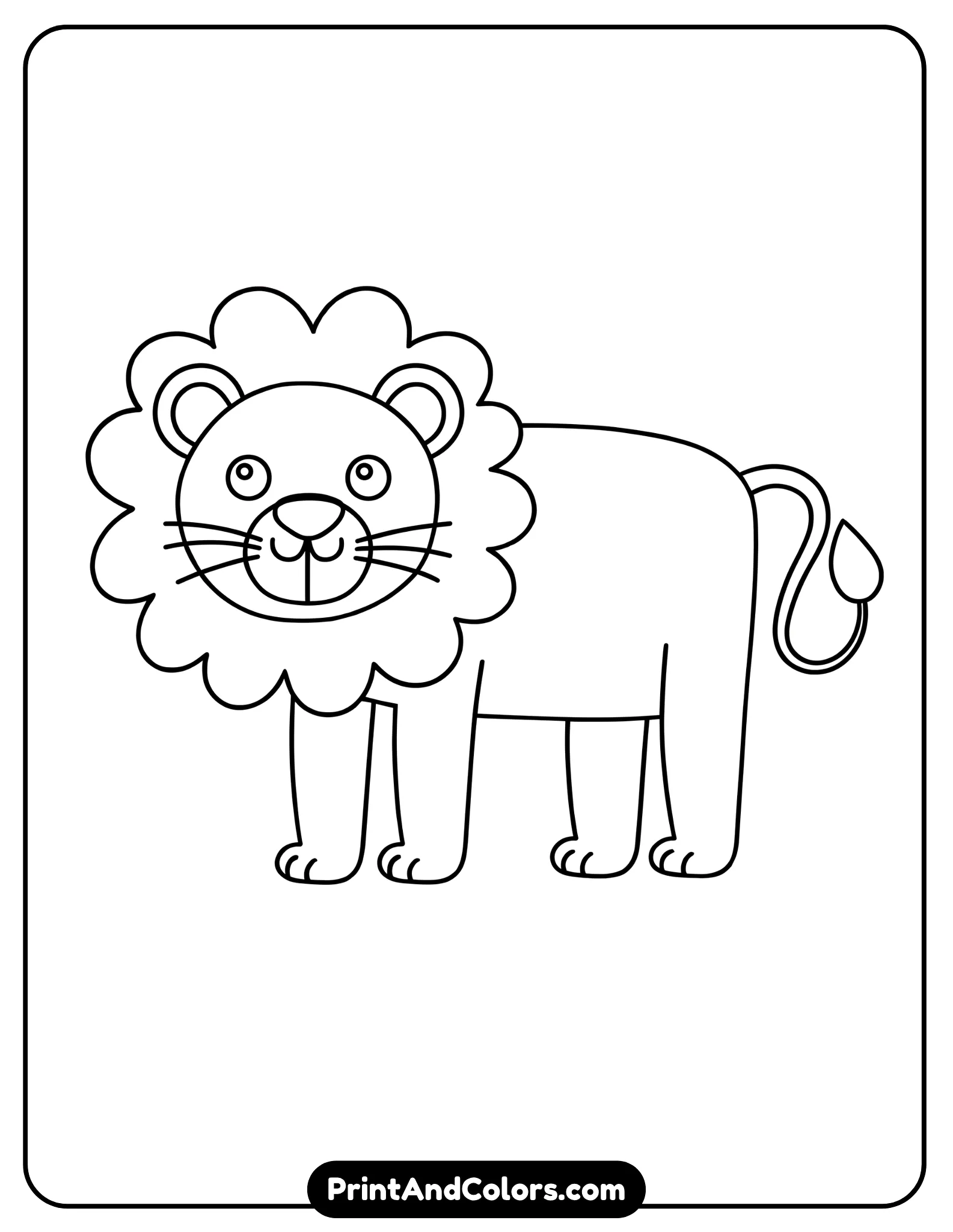 Preview of a printable lion drawing PDF book showing the step-by-step lion sketch from simple shapes to the finished illustration