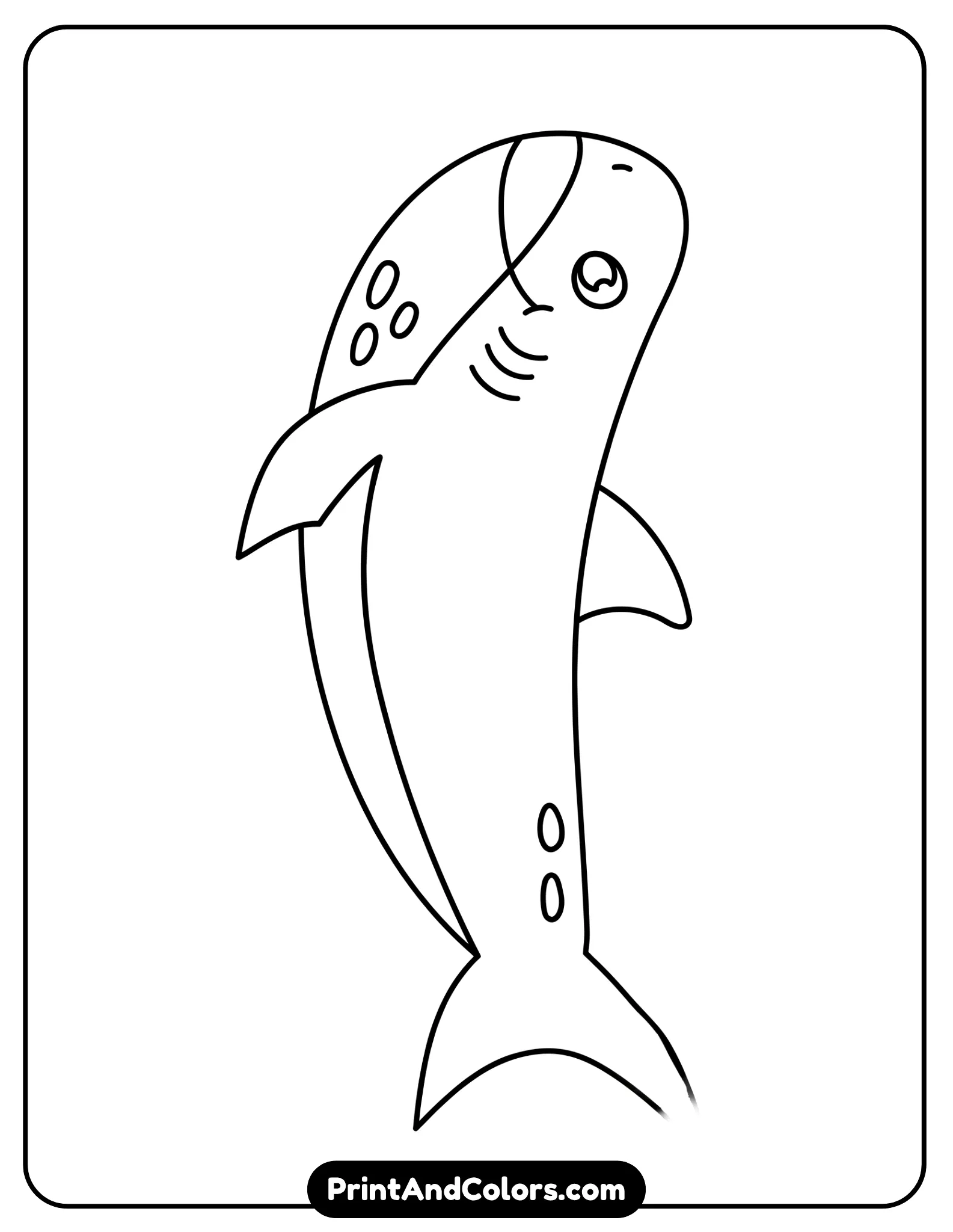 Printable Shark Drawing PDF Book showing the complete step-by-step shark drawing sequence from the first body outline through the finished colored shark