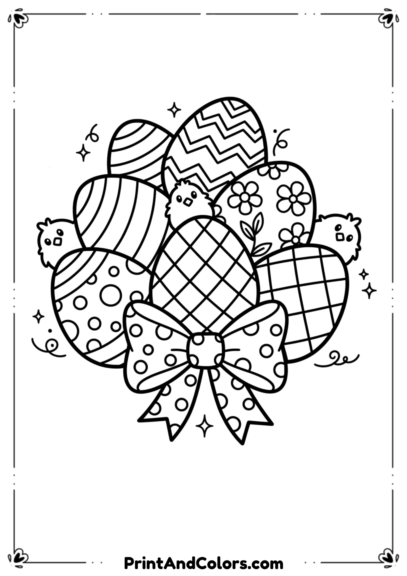 Black and white cartoon drawing of SpongeBob and Patrick playing by throwing Easter eggs.

