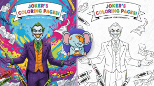 Vibrant feature image of Joker with colorful background, crayons, and playful artistic theme.